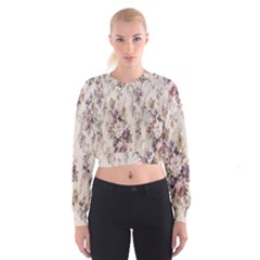 Vintage Floral Pattern Cropped Sweatshirt by artworkshop