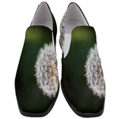 White Flower Women Slip On Heel Loafers by artworkshop