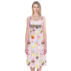 Cupcakes! Midi Sleeveless Dress by fructosebat