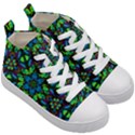 Blue Green Kaleidoscope Kids  Mid-Top Canvas Sneakers View3