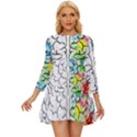 Brain-mind-psychology-idea-drawing Long Sleeve Babydoll Dress View1