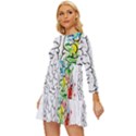 Brain-mind-psychology-idea-drawing Long Sleeve Babydoll Dress View2