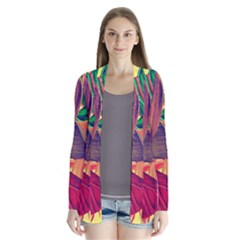 Monstera Tropical Design Beach Drape Collar Cardigan by Jancukart