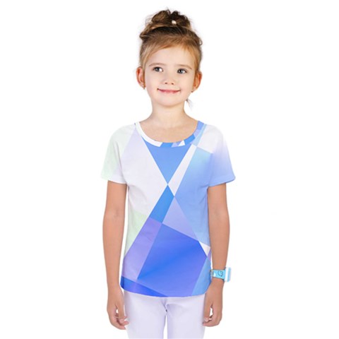 Abstract T- Shirt Blue Abstract Chess Cell Pattern Minimalism T- Shirt Kids  One Piece Tee by maxcute