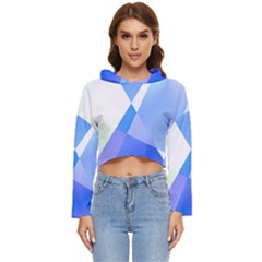 Abstract T- Shirt Blue Abstract Chess Cell Pattern Minimalism T- Shirt Women s Lightweight Cropped Hoodie by maxcute