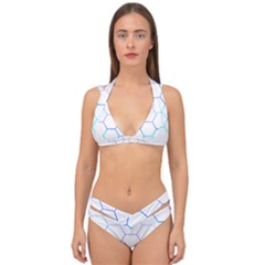 Abstract T- Shirt Honeycomb Pattern 6 Double Strap Halter Bikini Set by maxcute