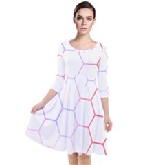 Abstract T- Shirt Honeycomb Pattern 7 Quarter Sleeve Waist Band Dress by maxcute