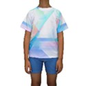 Abstract T- Shirt Minimalistic Abstract Northern Lights T- Shirt Kids  Short Sleeve Swimwear View1