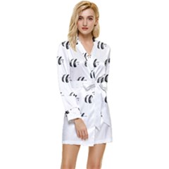 Animal T- Shirt Funny Unique Animal 5 Long Sleeve Satin Robe by maxcute