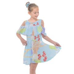 Bird Lover T- Shirtbird T- Shirt (13) Kids  Shoulder Cutout Chiffon Dress by maxcute