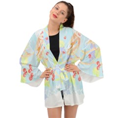 Birds Illustration T- Shirtbird T- Shirt (2) Long Sleeve Kimono by maxcute