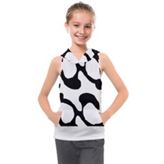 Black And White Swirl Pattern T- Shirt Black And White Swirl Pattern T- Shirt Kids  Sleeveless Hoodie by maxcute