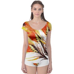 Boho Fire Feather Pattern T- Shirt Boho Fire Feather Pattern T- Shirt Boyleg Leotard  by maxcute