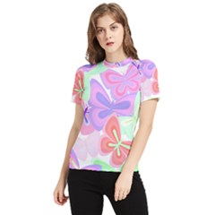 Butterflies T- Shirt Butterfly Party T- Shirt Women s Short Sleeve Rash Guard by maxcute