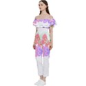 Butterflies T- Shirt Kaleidoscope Of Butterflies T- Shirt Off Shoulder Ruffle Top Jumpsuit View2