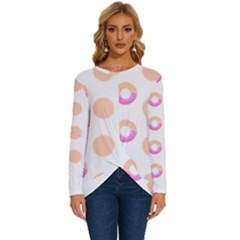 Coffee Donut Patterns T- Shirt Coffee & Donut Patterns T- Shirt Long Sleeve Crew Neck Pullover Top by maxcute