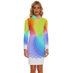 Color Wheel T- Shirt Color Wheel T- Shirt Long Sleeve Shirt Collar Bodycon Dress by maxcute