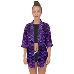 Purple Scales! Open Front Chiffon Kimono by fructosebat