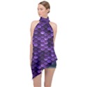 Purple Scales! Halter Asymmetric Satin Top View1