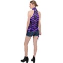 Purple Scales! Halter Asymmetric Satin Top View2