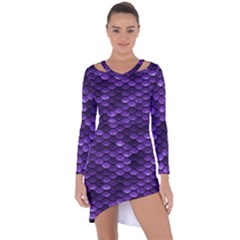 Purple Scales! Asymmetric Cut-out Shift Dress by fructosebat