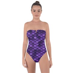 Purple Scales! Tie Back One Piece Swimsuit by fructosebat