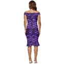 Purple Scales! Off Shoulder Ruffle Split Hem Bodycon Dress View4