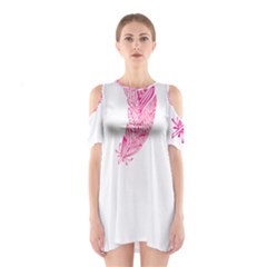 Feathers T- Shirt T H R E E I N K E D T A T T O O F E A T H E R S T- Shirt Shoulder Cutout One Piece Dress by maxcute