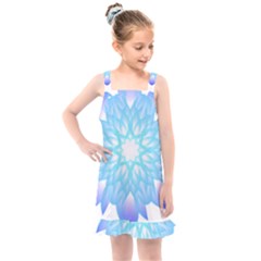 Flower Illustration T- Shirt Beautiful And Artistic Blue Flower T- Shirt Kids  Overall Dress by maxcute