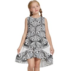 Flower Of Life T- Shirt Flower Of Life Mandala T- Shirt Kids  Frill Swing Dress by maxcute