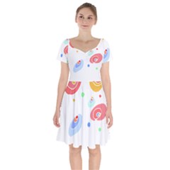 Flowers Art T- Shirtflowers T- Shirt (3) Short Sleeve Bardot Dress by maxcute