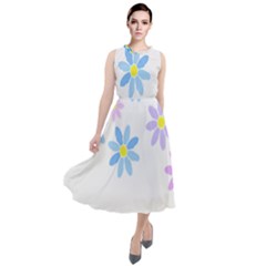 Flowers Illustration T- Shirtflowers T- Shirt (9) Round Neck Boho Dress by maxcute