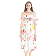 Flowers Lover T- Shirtflowers T- Shirt (9) Shoulder Tie Bardot Midi Dress by maxcute