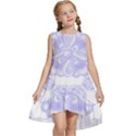 Flowers T- Shirt Blue Zentangles Pattern T- Shirt Kids  Frill Swing Dress View1