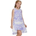 Flowers T- Shirt Blue Zentangles Pattern T- Shirt Kids  Frill Swing Dress View3