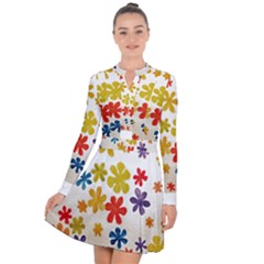 Flowers T- Shirt Flower Power T- Shirt Long Sleeve Panel Dress by maxcute