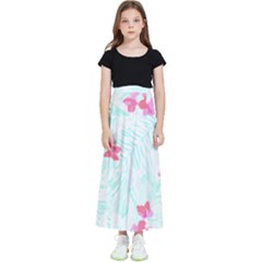 Hawaii T- Shirt Hawaii Flower Bird Fashion T- Shirt Kids  Flared Maxi Skirt by maxcute