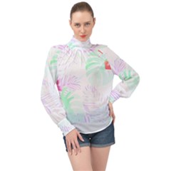 Hawaii T- Shirt Hawaii Flower Garden T- Shirt High Neck Long Sleeve Chiffon Top by maxcute