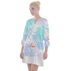 Hawaii T- Shirt Hawaii Flowers Creative T- Shirt Open Neck Shift Dress by maxcute