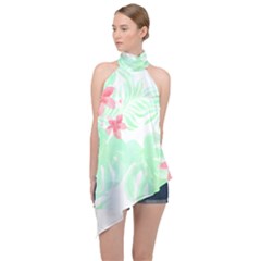 Hawaii T- Shirt Hawaii Meadow Trend T- Shirt Halter Asymmetric Satin Top by maxcute