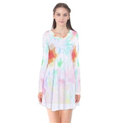 Hawaii T- Shirt Hawaii Wax Flowers T- Shirt Long Sleeve V-neck Flare Dress by maxcute