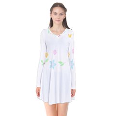 Hello Spring T- Shirt Happy Spring Yall Flowers Bloom Floral First Day Of Spring T- Shirt Long Sleeve V-neck Flare Dress by maxcute