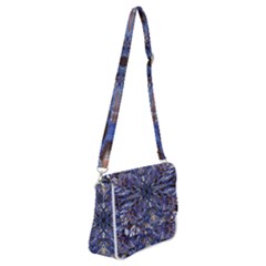 Denim Blend Repeats I Shoulder Bag With Back Zipper by kaleidomarblingart