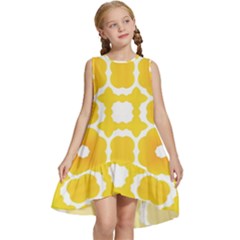 Yellow Seamless Pattern Kids  Frill Swing Dress by Ravend