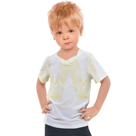 Letter W T- Shirt Letter W Monogram Olive Green Abstract Pattern Painting On Canvas T- Shirt Kids  Sports Tee by maxcute