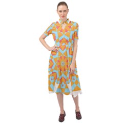 Mandala T- Shirt Mandala Keyhole Neckline Chiffon Dress by maxcute