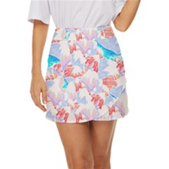 Pattern T- Shirt The Lakes And Peaks T- Shirt Mini Front Wrap Skirt by maxcute