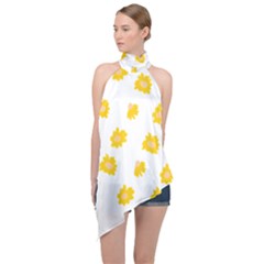 Pattern T- Shirt You Are My Sunshine T- Shirt Halter Asymmetric Satin Top by maxcute