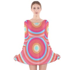 Pop Art T- Shirt Pop Mod Circles #4 T- Shirt Long Sleeve Velvet Skater Dress by maxcute