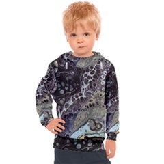 Black Marble Abstract Pattern Texture Kids  Hooded Pullover by Jancukart